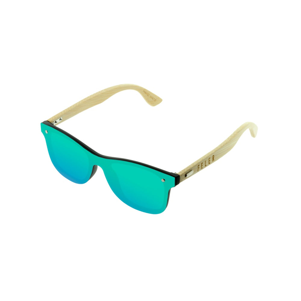 Feler B317M-1 Wooden Sunglasses - GREEN UNISEX Size 50 mm