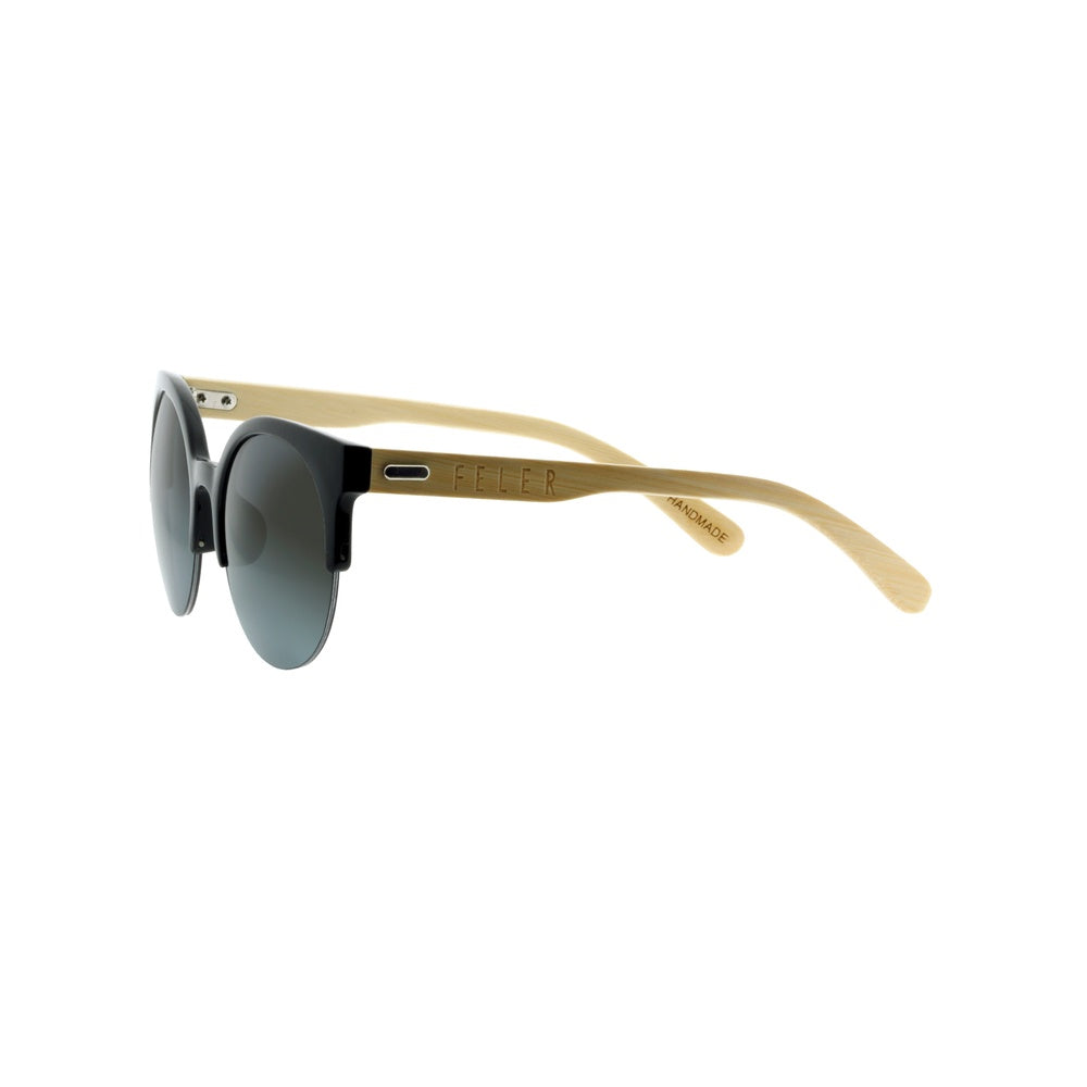Gafas de Sol de Madera Feler 1035-1 - BLACK UNISEX Talla 52 mm