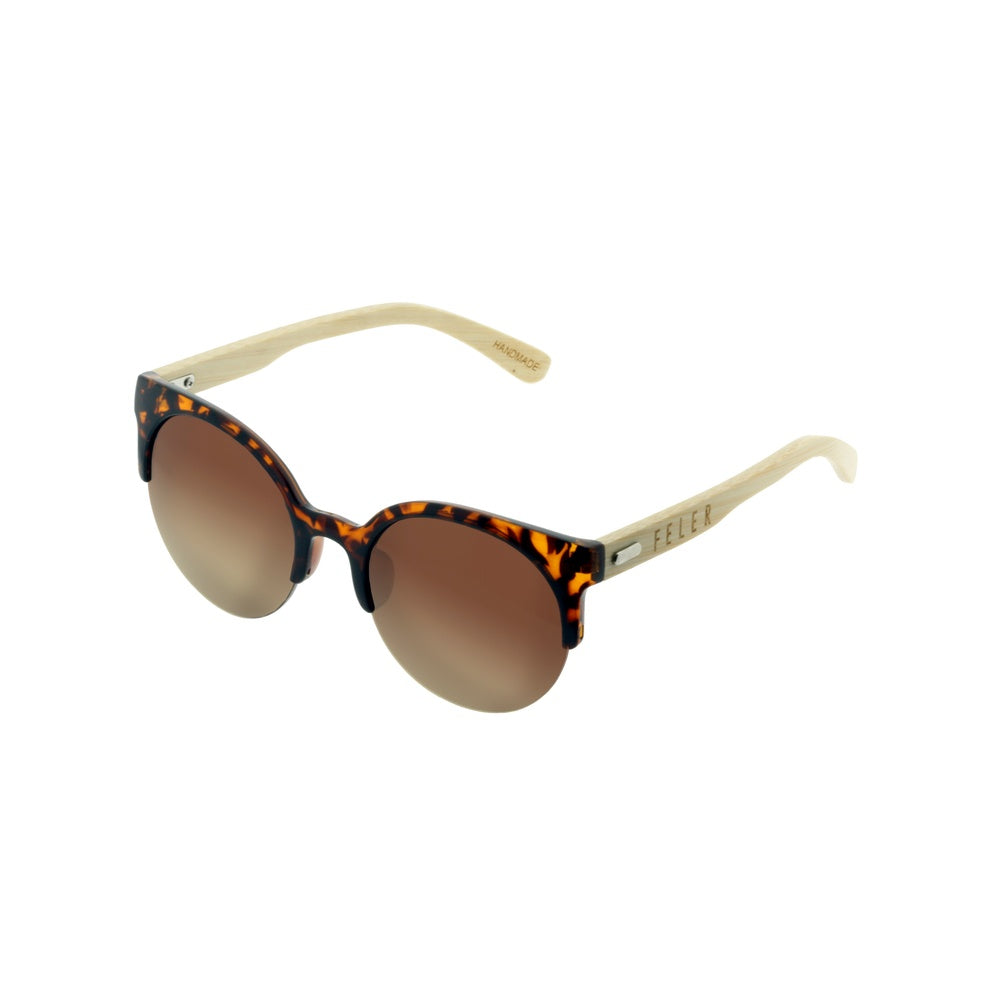 Gafas de Sol de Madera Feler 1035-7 - BROWN UNISEX Talla 52 mm
